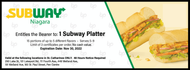 Subway Platter - St Catharines locations only