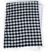 COZY PLAID Play Blanket - White and Black Plaid
