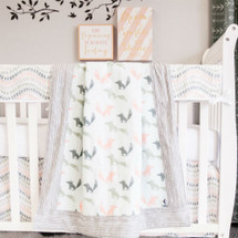 WOODLAND FOX 4PC Set (Blanket, Skirt, Sheet & Rail Protector)