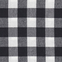 COZY PLAID Black and White Fabric