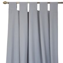 ELEPHANT JOY Long Nursery Drapes - Tab Or Rod Top - Solid Grey (Set Of 2)