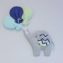 CHEVRON NAVY Nursery Wall Art - Happy Elephant