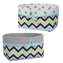 CHEVRON NAVY Soft Nursery Basket