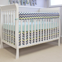 CHEVRON NAVY Baby Crib Rail Protector