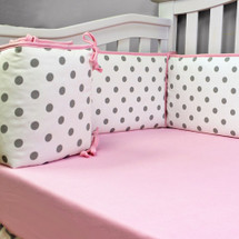 CHEVRON PINK Baby Crib Bumper Pads