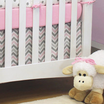 CHEVRON PINK Crib Skirt