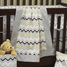 CHEVRON GREY Baby Crib Blanket with Border