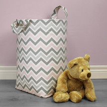 CHEVRON PINK Clothes or Toy Nursery Hamper