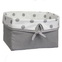GREY DOT Soft Nursery Basket - Grey Trim