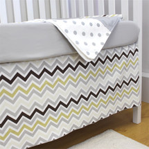 CHEVRON GREY Crib Skirt