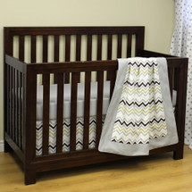 CHEVRON GREY 3 PC Set Crib Bedding - Bumperless