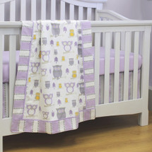HOOTY LILAC Baby Crib Blanket