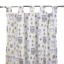 HOOTY LILAC Long Nursery Drapes (Set of 2)