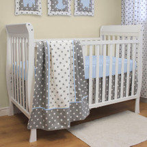 MOXY BLUE 3 PC Set Crib Bedding - Bumperless