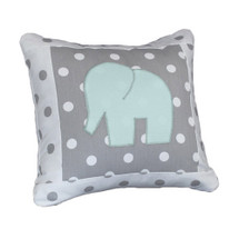 MOXY AQUA  Elephant Applique Nursery Pillow