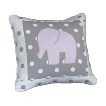 MOXY LILAC  Elephant Applique Nursery Pillow
