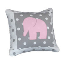 MOXY PINK  Elephant Applique Nursery Pillow