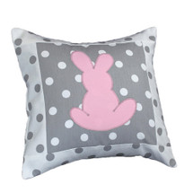 MOXY PINK Bunny Applique Nursery Pillow