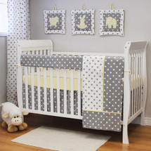 MOXY LEMON 4 PC Set Crib Bedding - Includes Crib Rail Protector