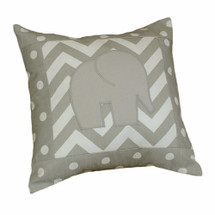 SIMPLY GREY Elephant Applique Nursery Pillow