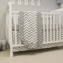 SIMPLY GREY "Premium" 3 PC set Crib Bedding - Bumperless