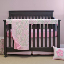 PINK JULEP "Premium" 4 PC Set Crib Bedding - includes Crib Rail Protector