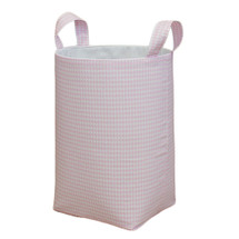 Pink all-fabric clothes hamper