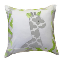 KEEWEE Pillow with Giraffe Applique -- Nursery Decor