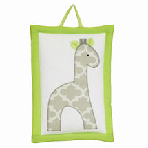 Giraffe soft wall art in kiwi and pewter grey