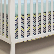 CHEVRON NAVY 2 PC Set Crib Bedding
