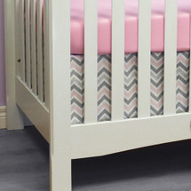 CHEVRON PINK 2PC Set Crib Bedding