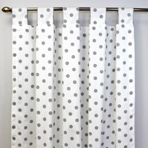 MOXY Long Nursery Drapes - Grey Dot on White (Set of 2)