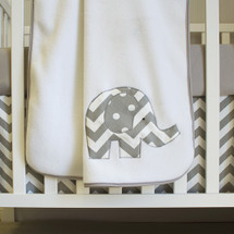 SIMPLY GREY Baby Blanket Fleecy with Elephant