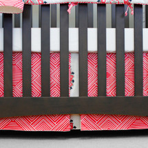 Coral crib bedskirt 17" long