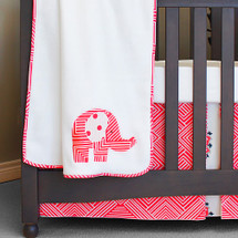 Coral elephant baby blanket