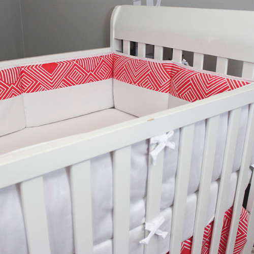 Coral crib bumper pad