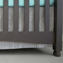 17" long grey bark crib bed skirt