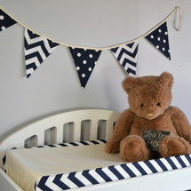 SIMPLY NAVY Baby Change Pad Cover - Zig Zag