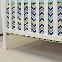 CHEVRON NAVY Crib Skirt