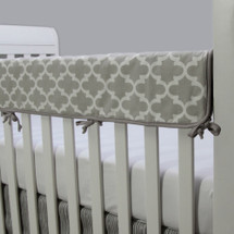 KEEWEE Baby Crib Rail Protector - Grey Trellis