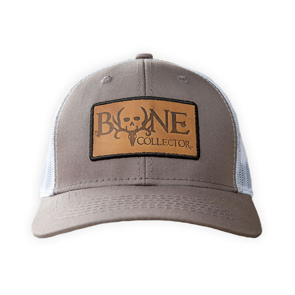 gray leather hat