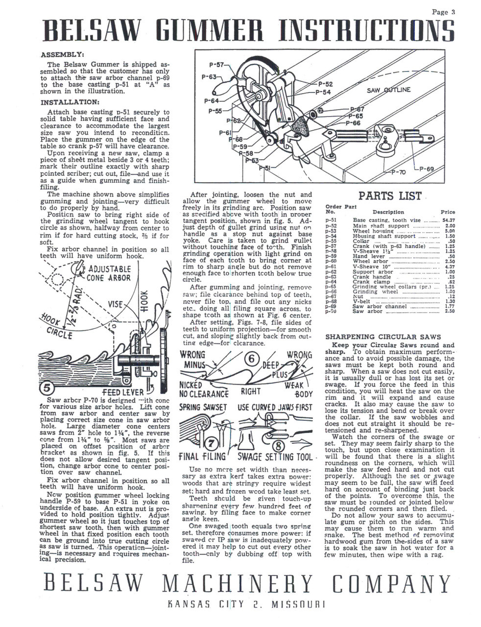 Foley Belsaw Sawmill Woodworking Machines Instructions Parts
