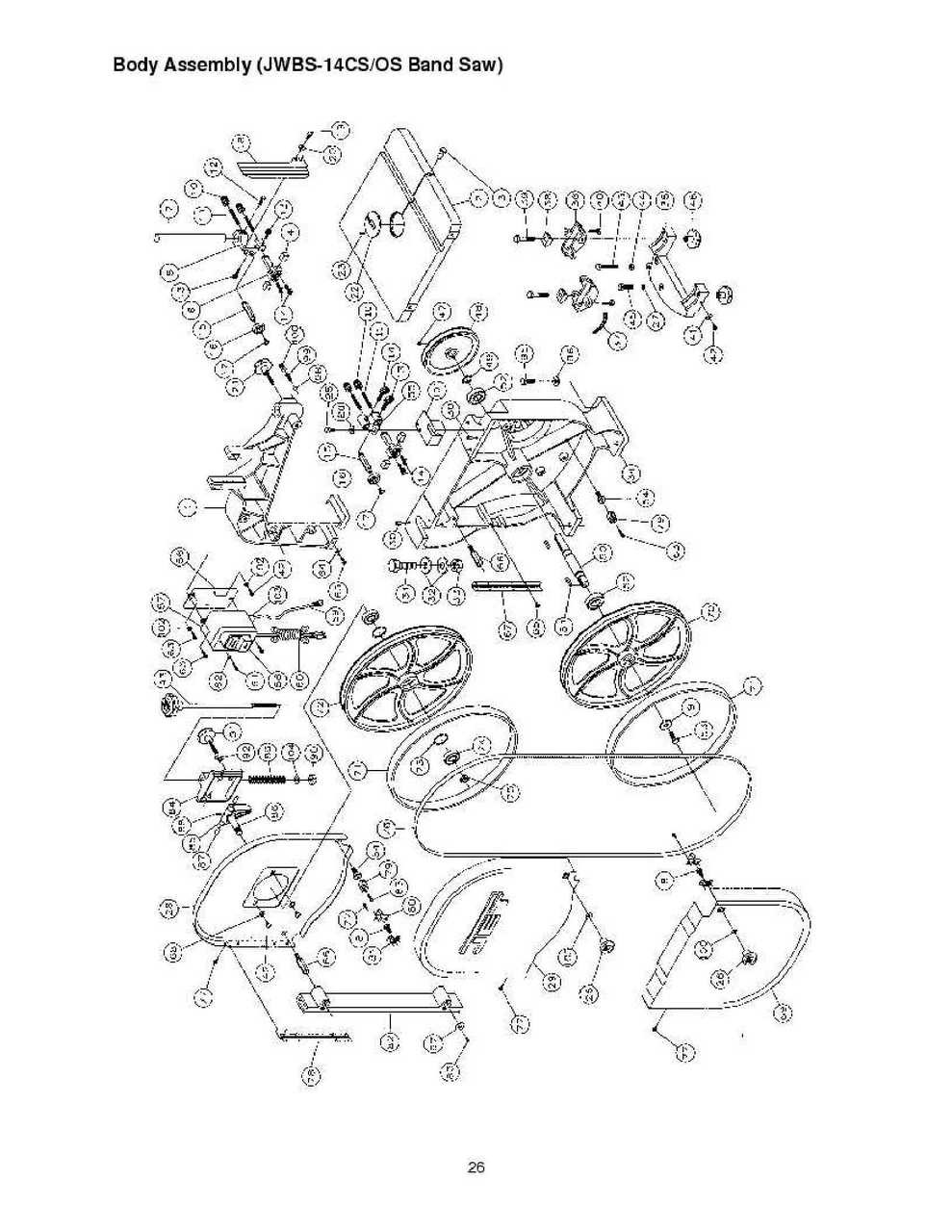 Jet JWBS14OS JWBS14CS Band Saw Operators & Parts List Manual *244 CNC