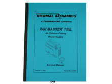 Thermal Dynamics PakMaster 75XL Plasma Cutter Service Manual Cover