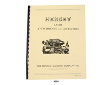 Hendey Lathe Attachments and Accessories Manual Cover