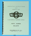 Sears Craftsman 6" Lathe 101.21270 Operating Instructions & Parts List Manual Cover
