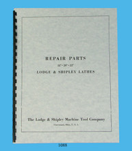Lodge & Shipley Lathe Models 18" , 20" , & 22" Repair Parts Manual Cover