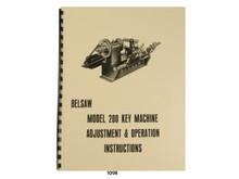 Foley Belsaw Model 200 Key Machine Adjustment & Operation Manual cover