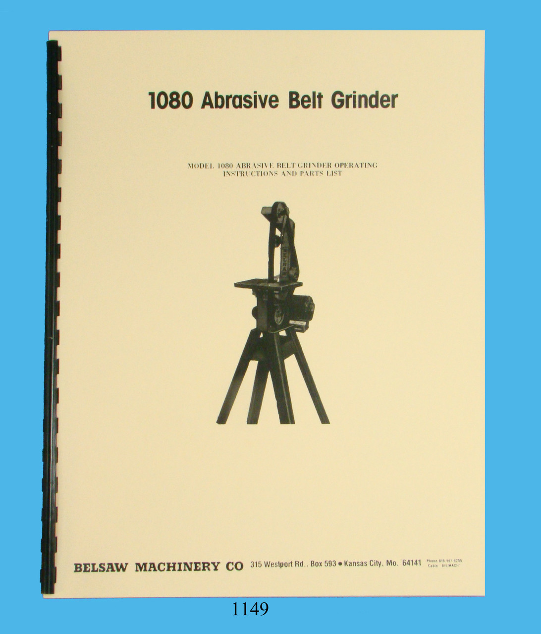Foley Belsaw Model 311 Belt Sander Grinder Owners Manual *1101