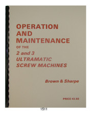 Brown & Sharpe Cover 1511